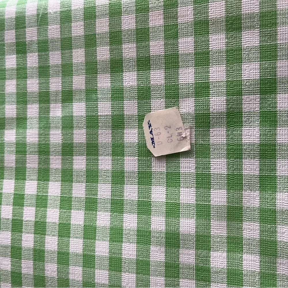 MCM Tablecloth Vinyl Gingham Green Plaid 52” x 90” Surety VTG Open Package New